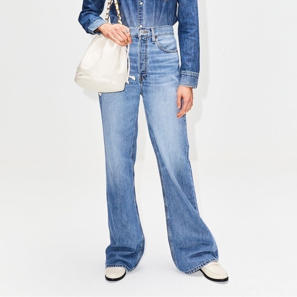 Re/Done Denim - Re/Done 70s Ultra High Rise Stove Pipe wide Leg NWT SZ 30
